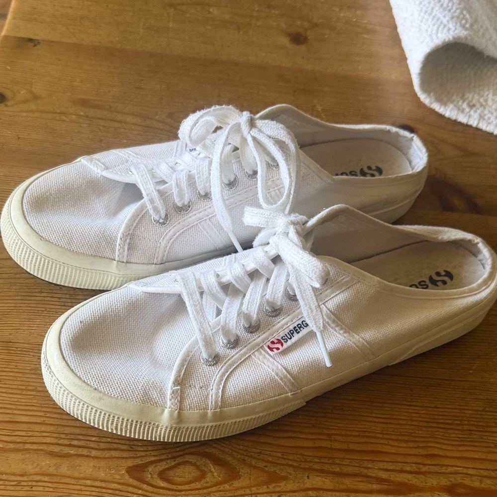 Superga White Low-Top Canvas Sneakers - Picture 2 of 5